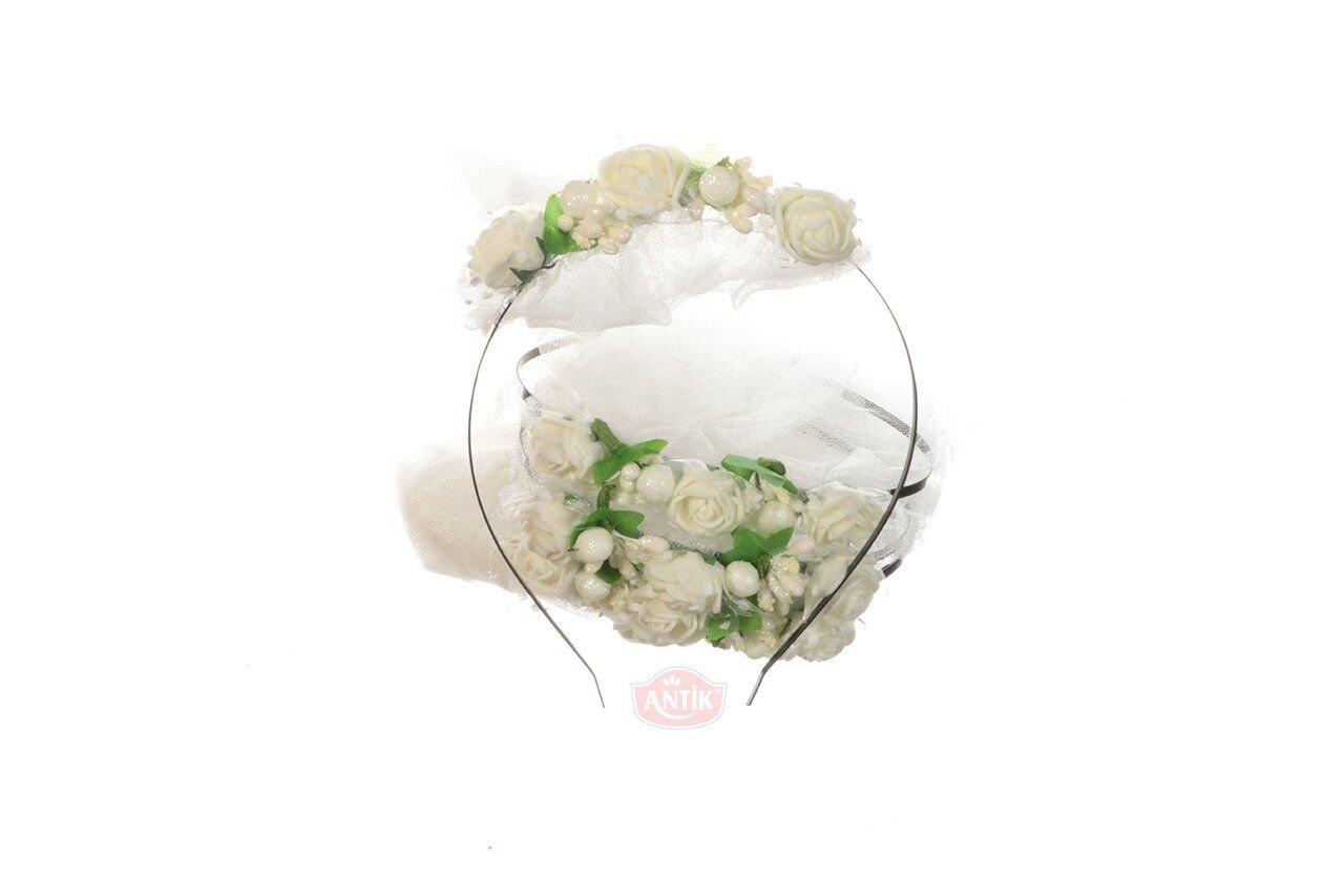 Nedime Kına Tacı Beyaz Güllü